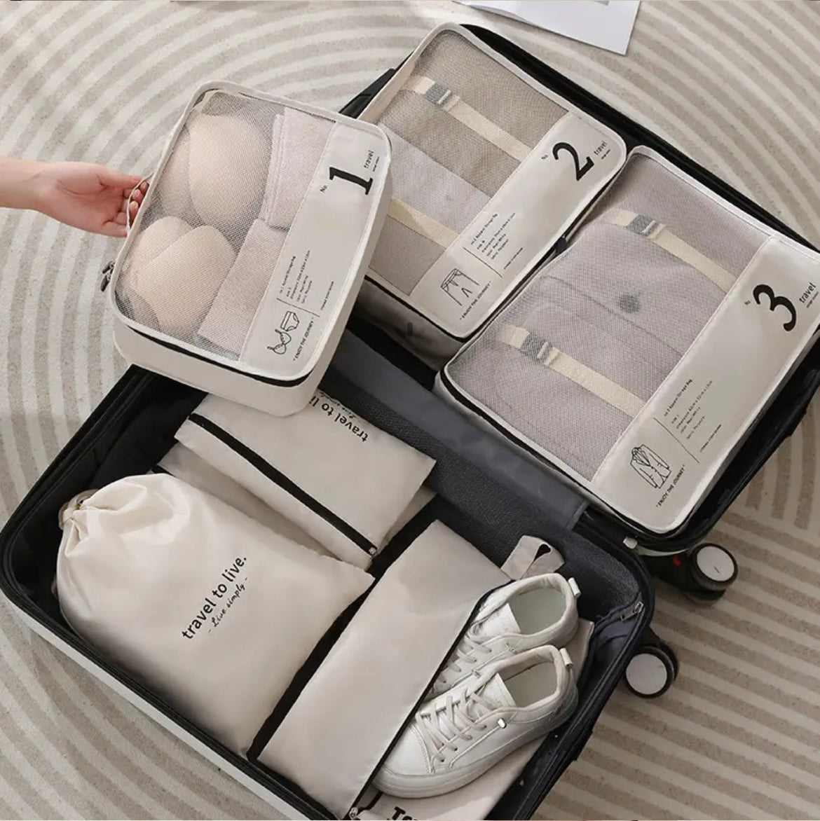 High Quality 7 pieces Travel Organizer Storage Bags
Suitcase Packing Set Storage Cases Portable
Luggage Organizer Clothe Shoe Pouch