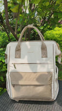 The Aurelia – Cream & Taupe , 17"laptop Backpack