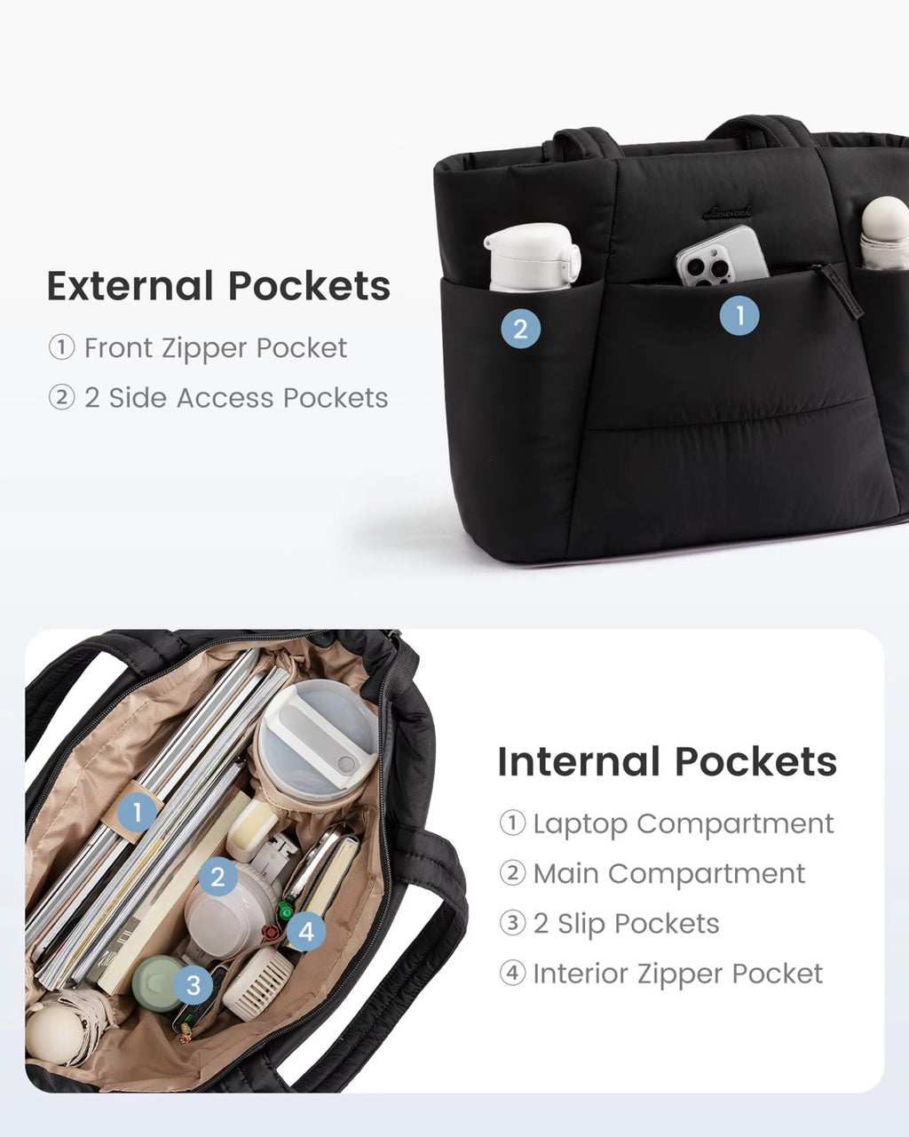 Lovevook Blush Puffy Tote (2026 Edition)15.6 inch