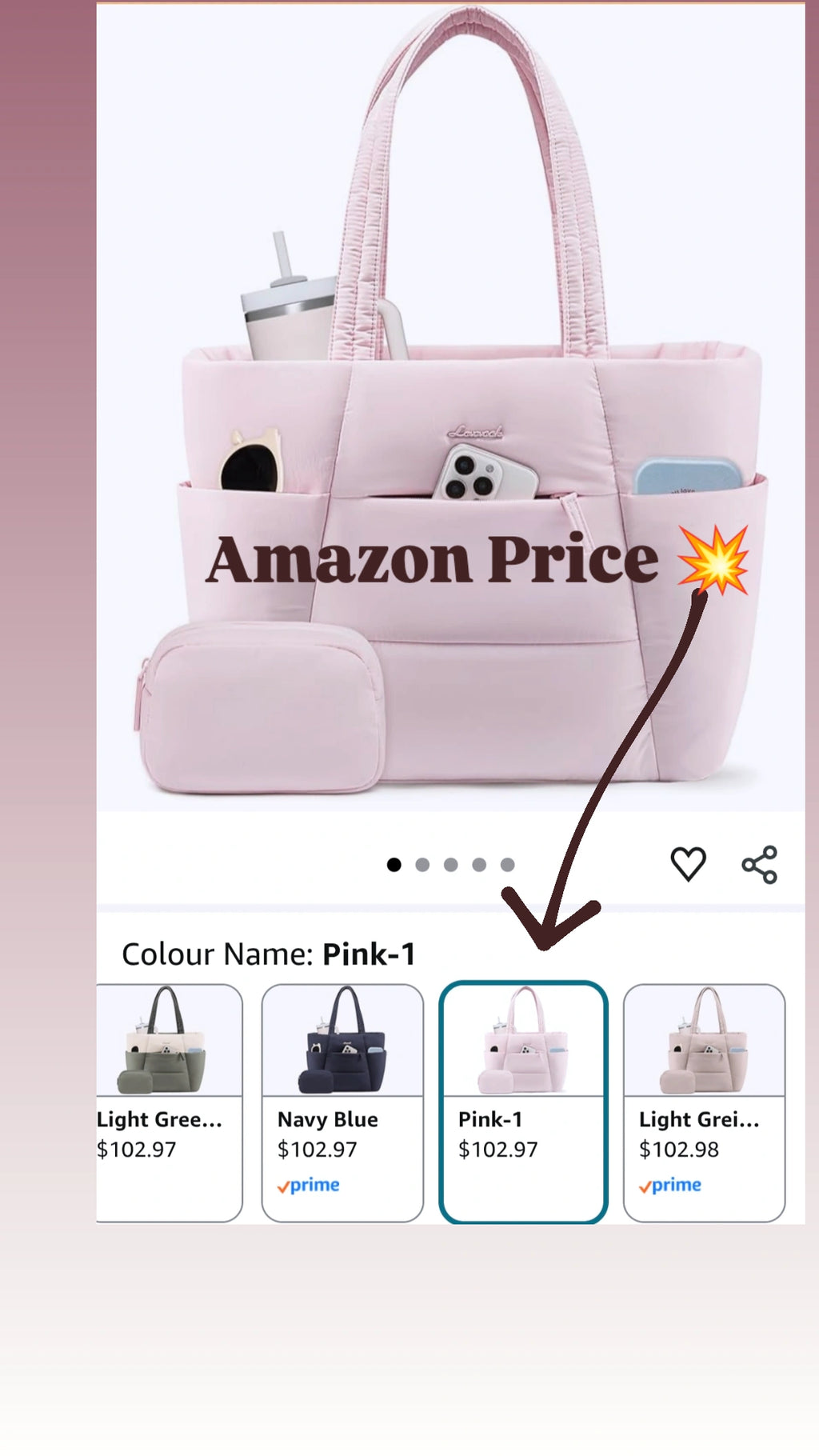 Lovevook Blush Puffy Tote (2026 Edition)15.6 inch