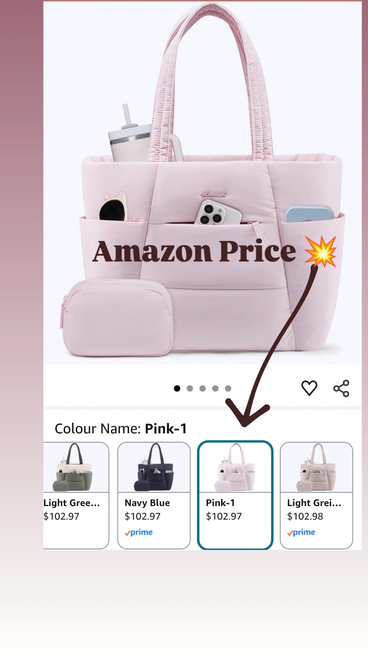 Lovevook Blush Puffy Tote (2026 Edition)15.6 inch