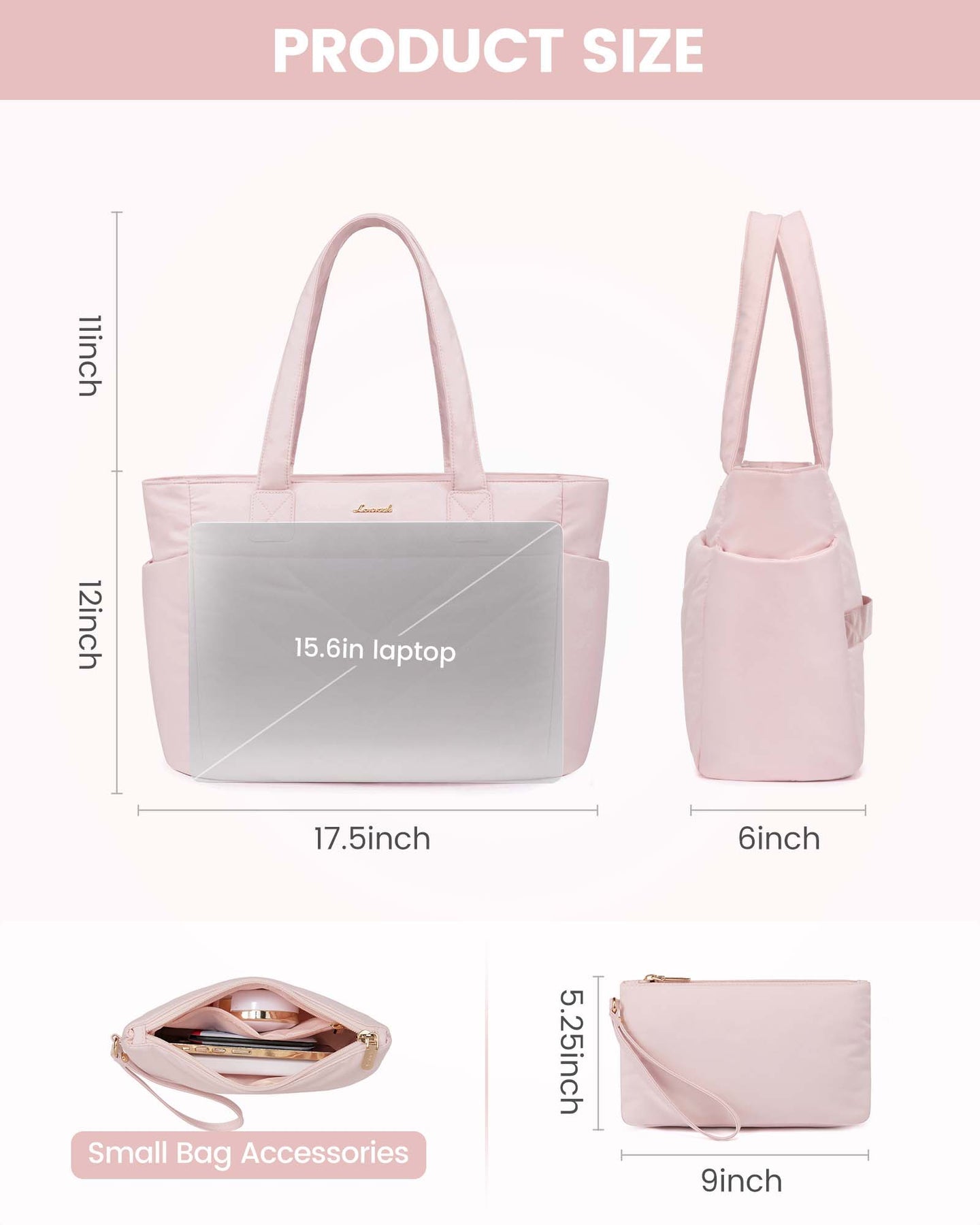 2Pcs Lightweight puffy Tote Bag( 15.6inch ) 💕 2026 Design