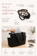 2Pcs Lightweight puffy Tote Bag( 15.6inch ) 💕 2026 Design