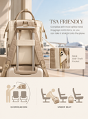 The Aurelia – Cream & Taupe , 17"laptop Backpack