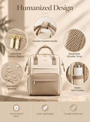 The Aurelia – Cream & Taupe , 17"laptop Backpack