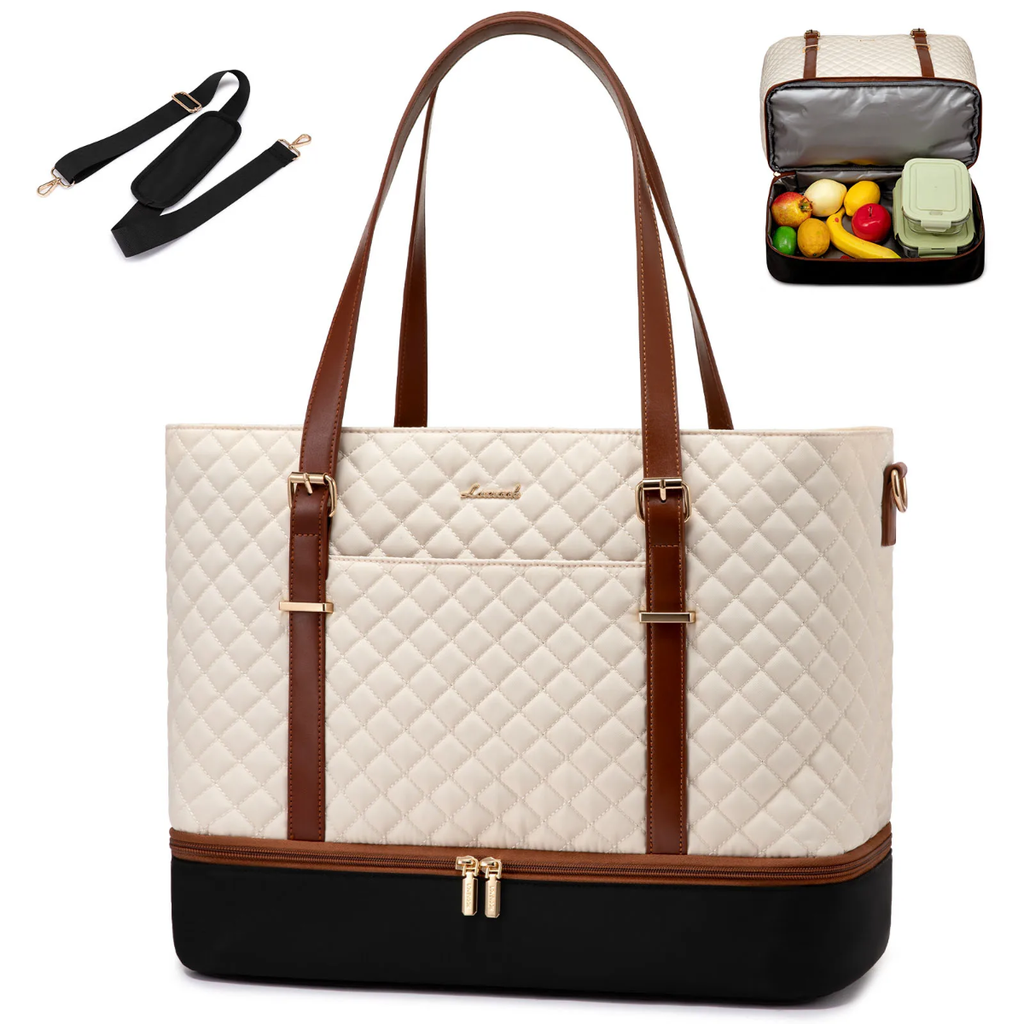 Grace Quilted Tote (15.6 inch) 🤍