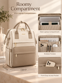 The Aurelia – Cream & Taupe , 17"laptop Backpack
