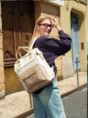 The Aurelia – Cream & Taupe , 17"laptop Backpack