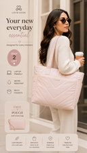 2Pcs Lightweight puffy Tote Bag( 15.6inch ) 💕 2026 Design