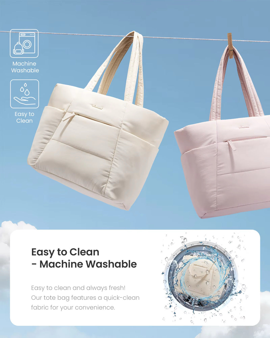 Lovevook Blush Puffy Tote (2026 Edition)15.6 inch