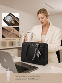 Lovevook Noir Élitaire Tote (15.6”)External Laptop Compartment.