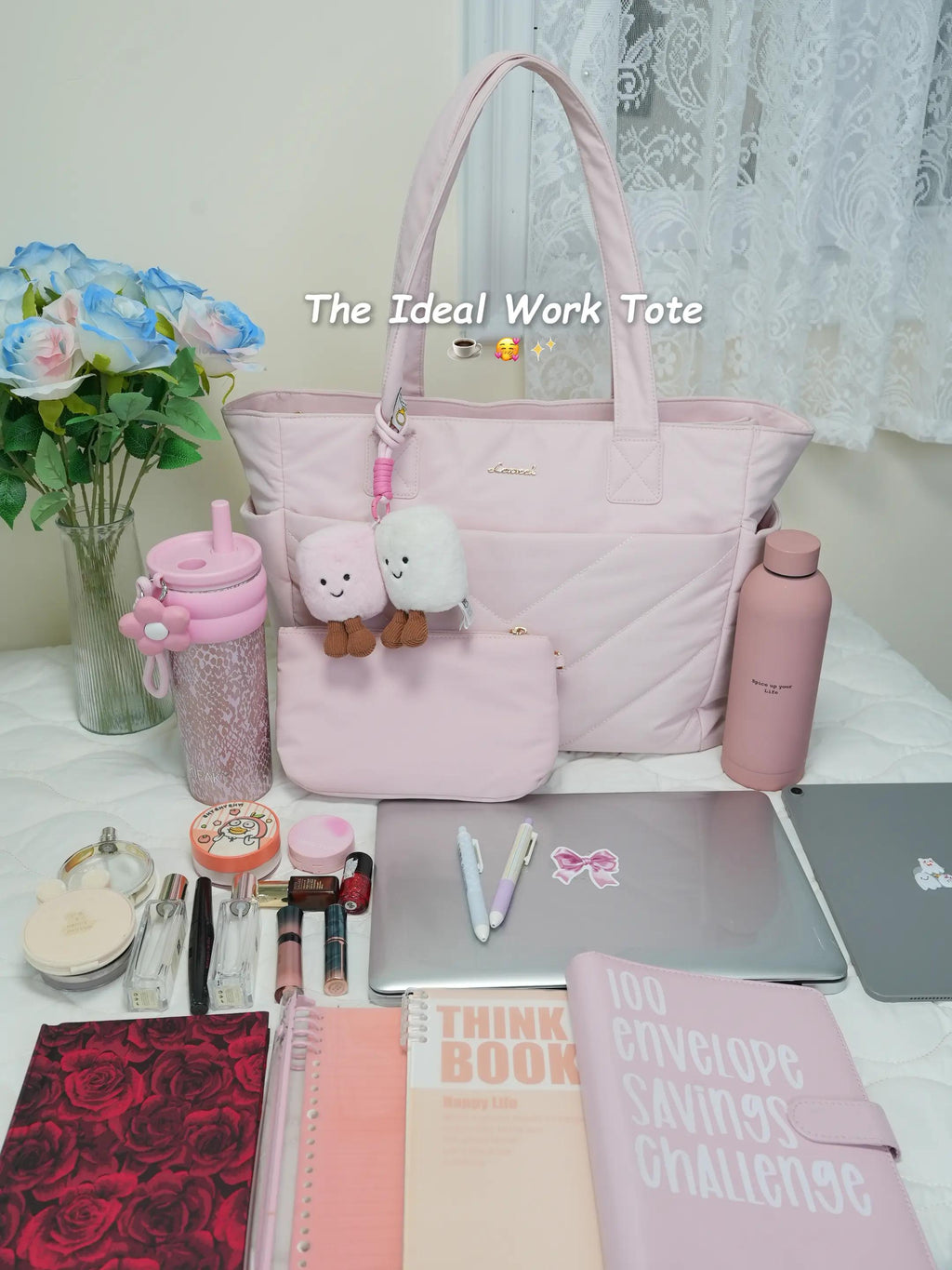 2Pcs Lightweight puffy Tote Bag( 15.6inch ) 💕 2026 Design
