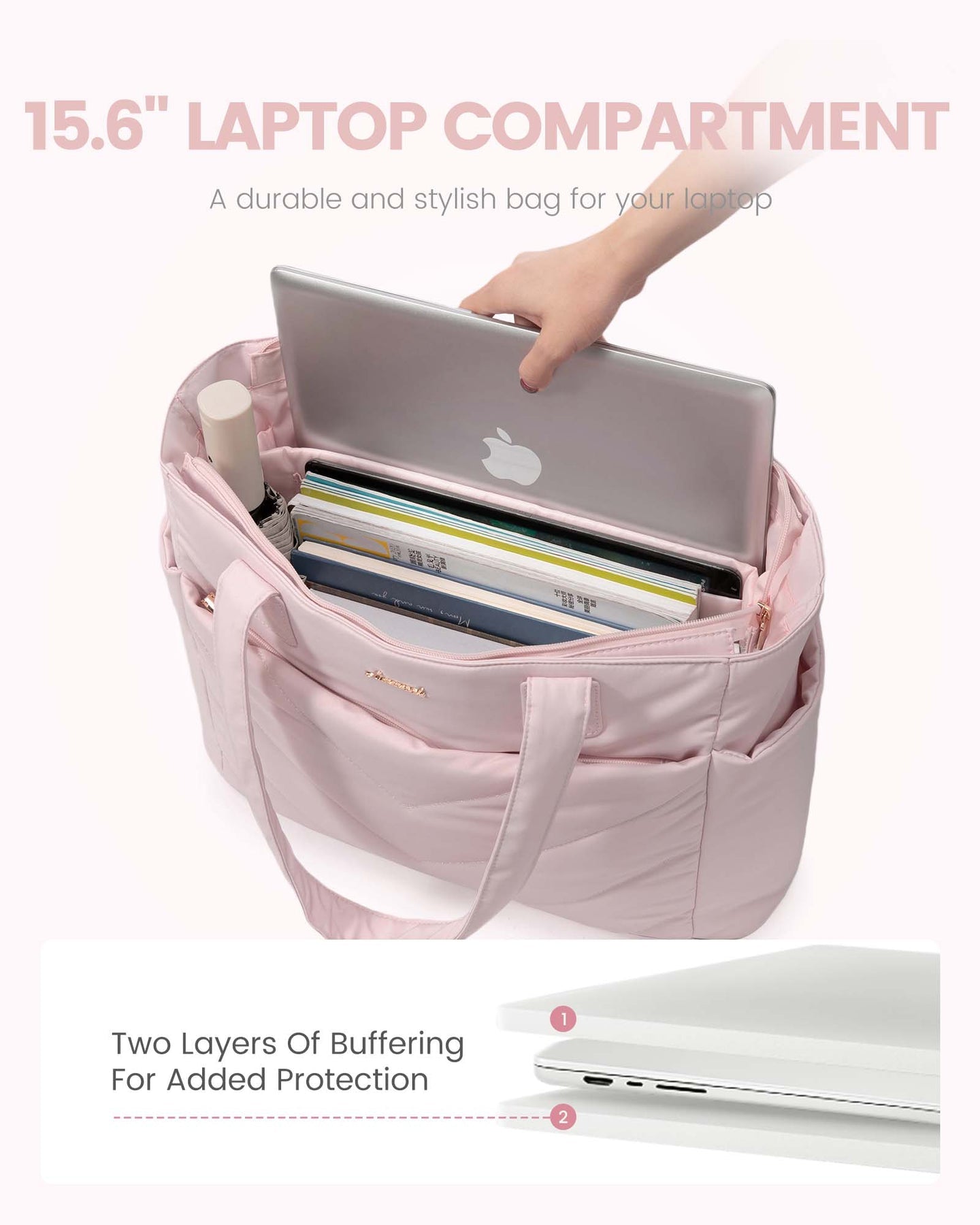 2Pcs Lightweight puffy Tote Bag( 15.6inch ) 💕 2026 Design