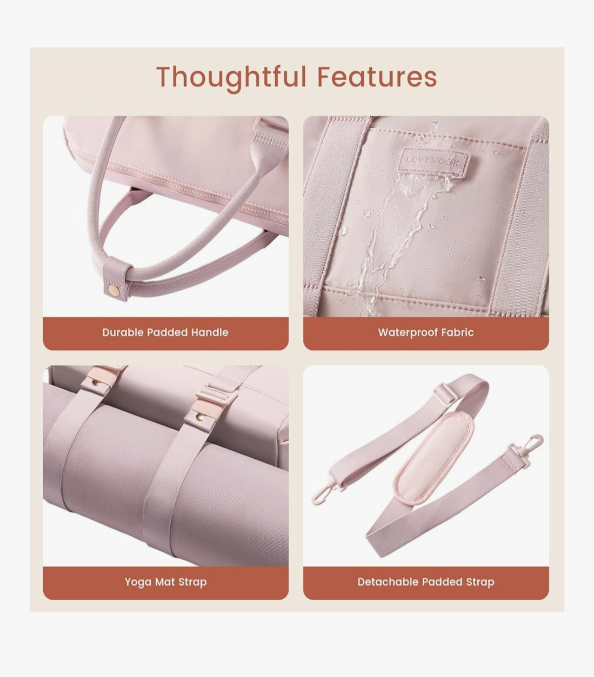 Blush Aura (waterproof)Gym Bag💕