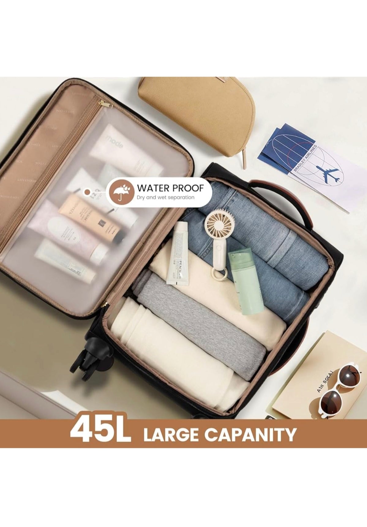 Jetsetter Carry-On By Lovevook (20inch) with 3 pcs Organizers